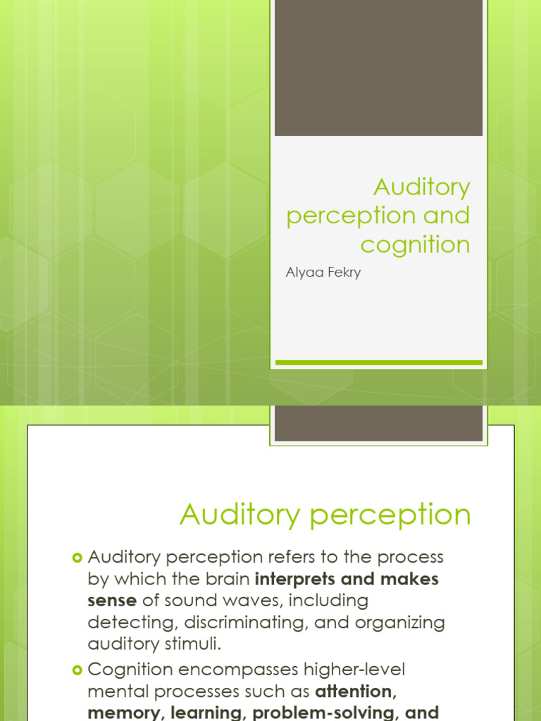 Auditory Perception and Cognition | PDF | Perception | Cognition