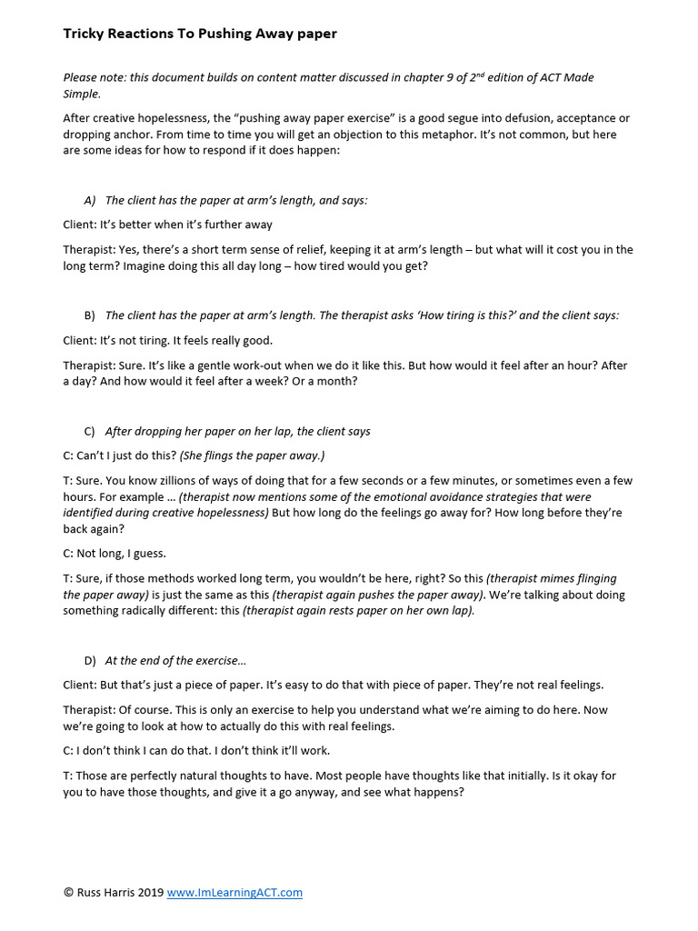 Tricky Reactions to Pushing Away Paper - ACT Made Simple - The Extra ...