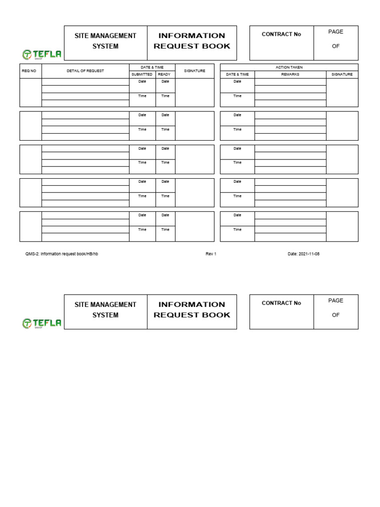 QMS-02- Information Req Book (Rev 1) | PDF