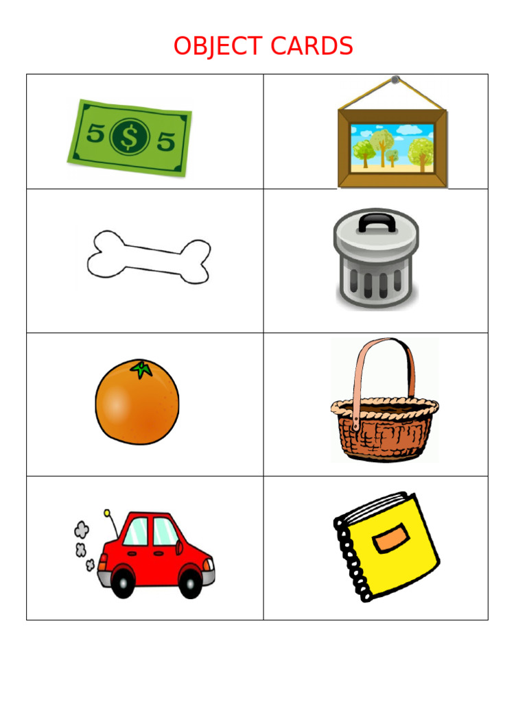 Objects Cards and Placement Positions | PDF