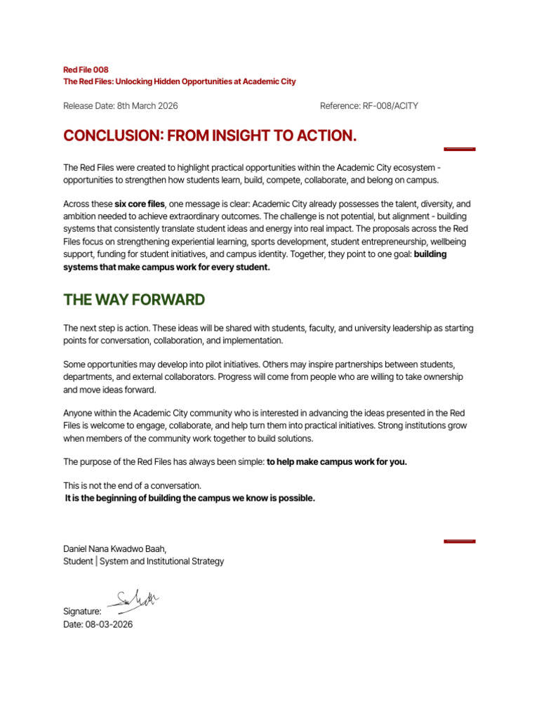 Red File 008 - Conclusion_ From Insight to Action. | PDF