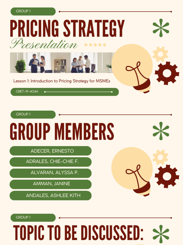 Group - 1 Pricing Strategy | PDF | Pricing | Prices