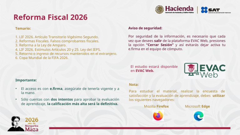 E.F. Reforma Fiscal 2026 - Informacion Complementaria | PDF