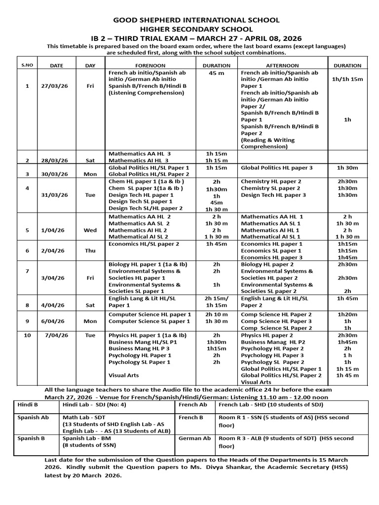 DP 2 Third Trial Exam Mar 2026 | PDF | Qualifications | Educational ...