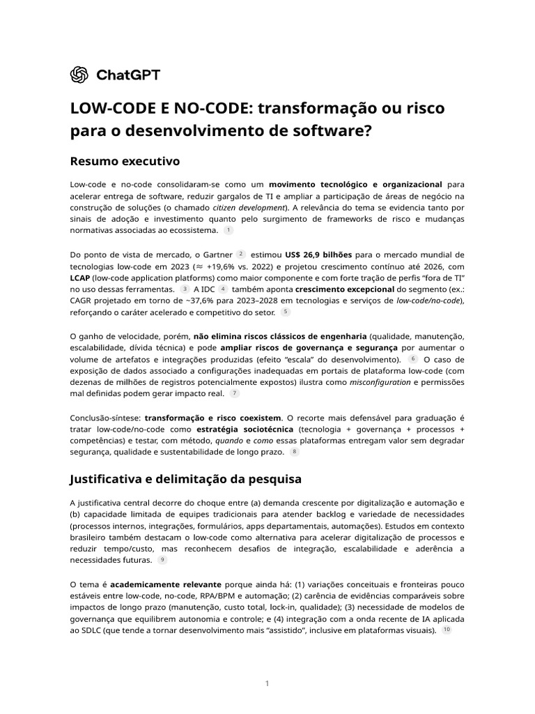 LOW-CODE E NO-CODE - Transformação Ou Risco para o Desenvolvimento de ...
