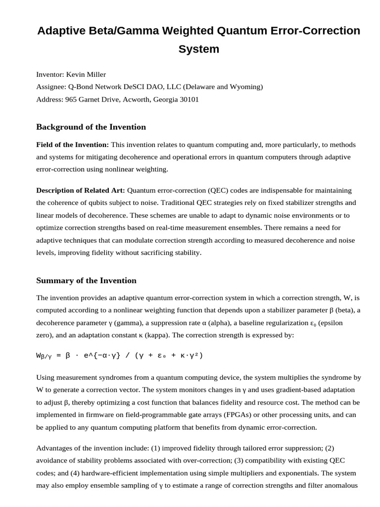 Adaptive Beta Gamma Weighted Quantum Err | PDF | Quantum Computing ...