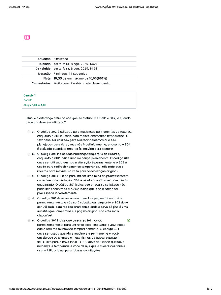 Avaliação Programação Web Front End 1 | PDF