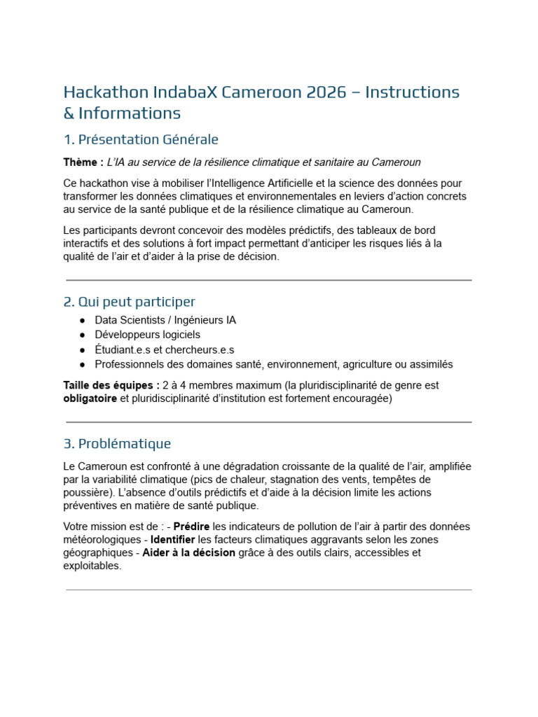 Hackathon Instructions FR | PDF | Intelligence artificielle ...