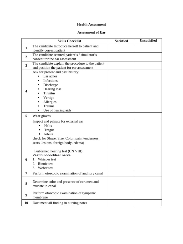 Assessment of Ear | PDF