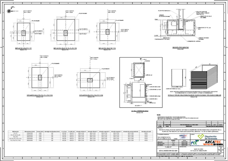 YDRAY DO E 24055 DW OC 004 Rev00 Detalles de Cimentacion | PDF