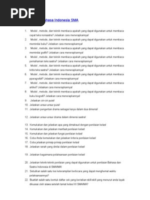 Soal Ukg Bahasa Indonesia Sma