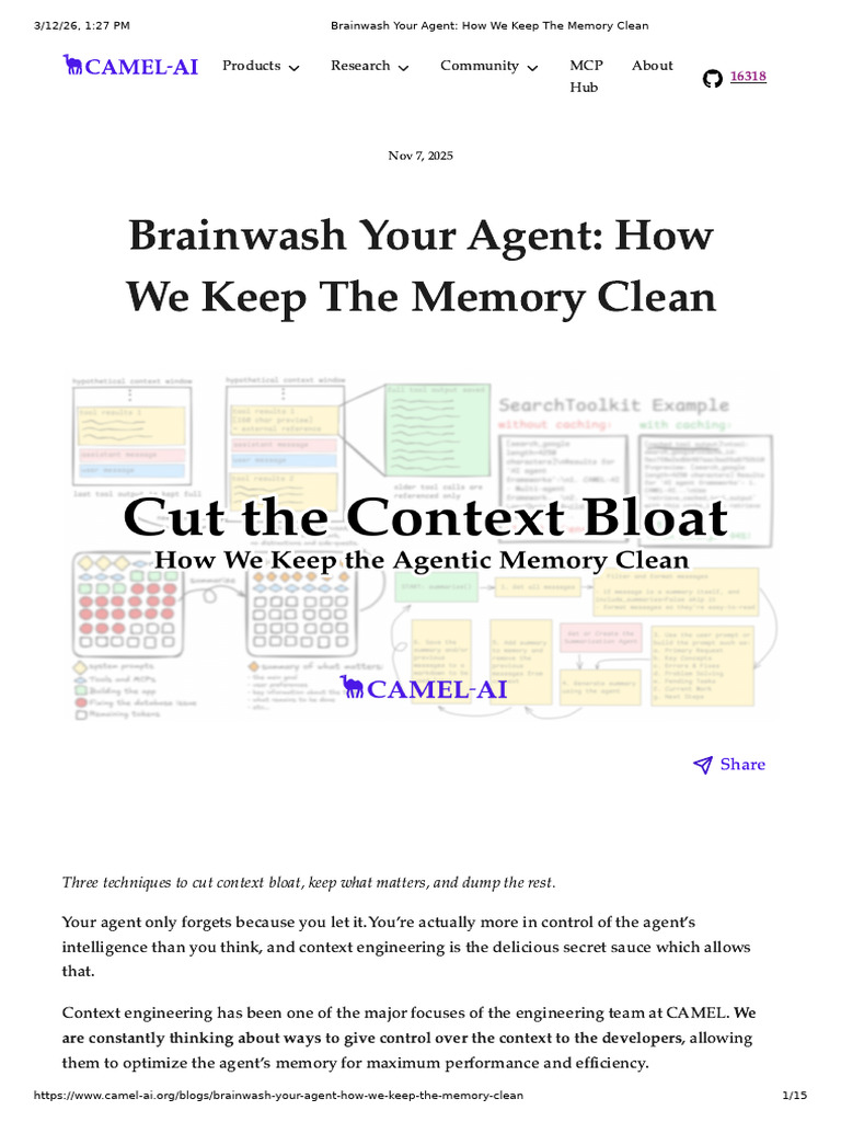 Brainwash Your Agent - How We Keep The Memory Clean | PDF | Memory ...