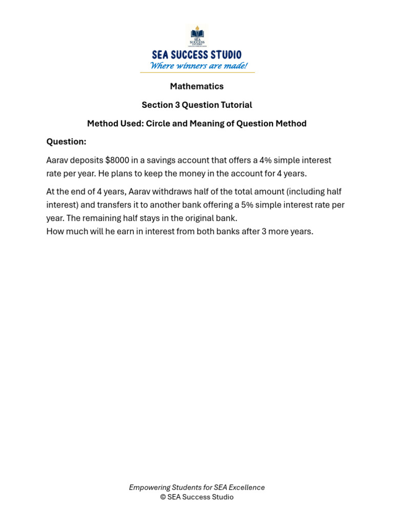 Mathematics Section 3 Tutorial | PDF