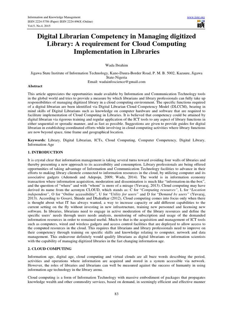 Information and Knowledge Management Dig | PDF | Cloud Computing ...