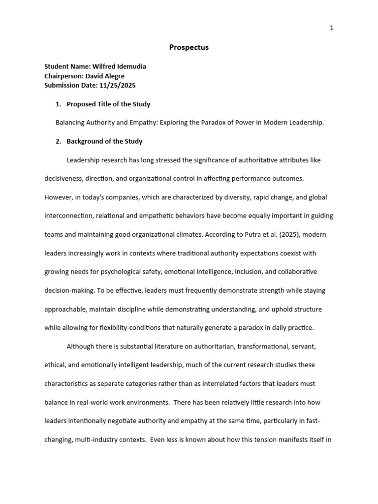 WILFRED Prospectus Draft | PDF | Leadership | Empathy