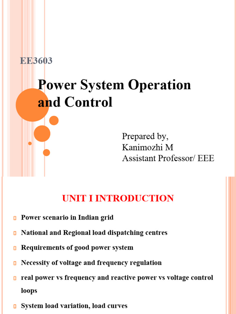 Unit 1 PPT Psoc | PDF | Electrical Grid | Renewable Energy