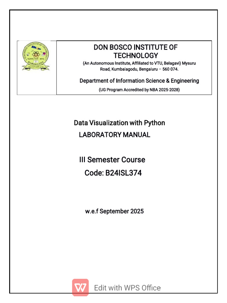 Data Visualization With Python Lab Manual | PDF | Engineering | Knowledge