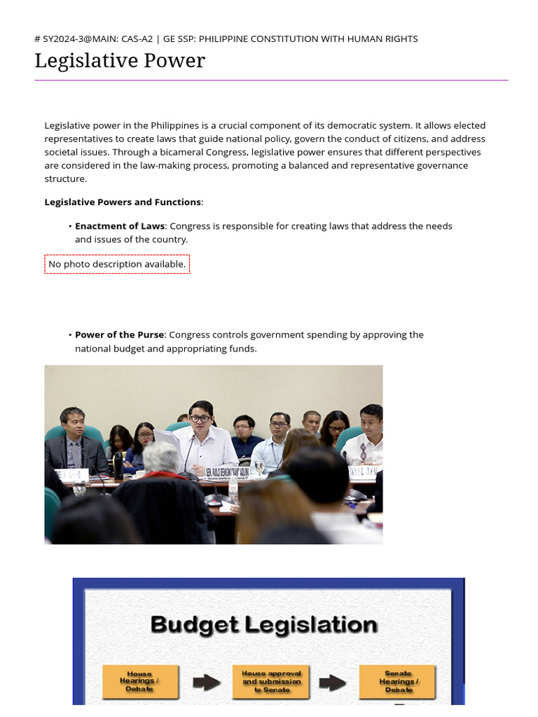 Legislative Power | PDF
