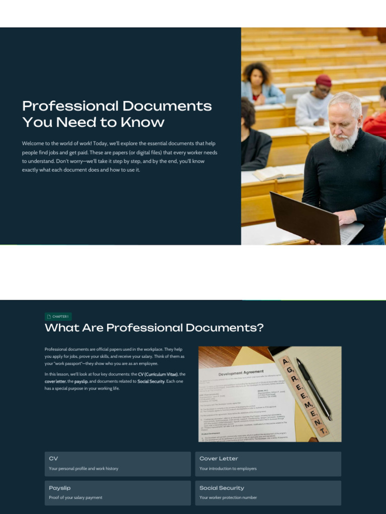 Professional Documents You Need To Know | PDF | Paycheck | Social ...