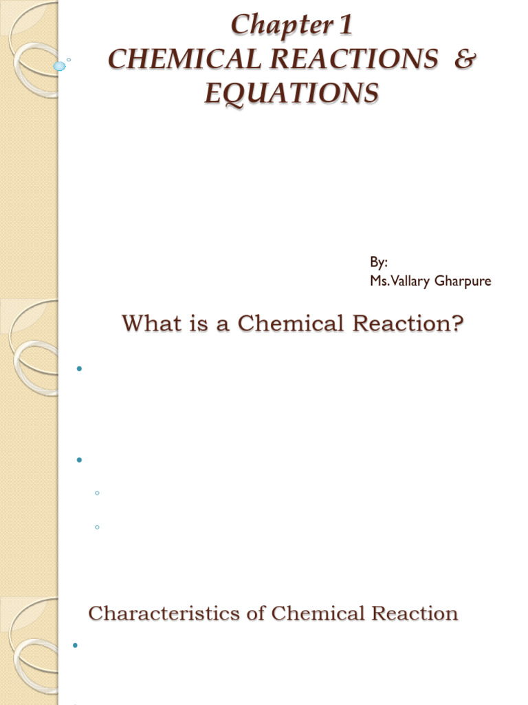 Chemical Reactions and Equations - Part 1 | PDF | Redox | Chemical ...