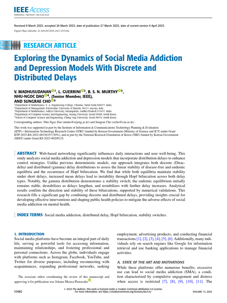 Exploring the Dynamics of Social Media Addiction and Depression Models ...