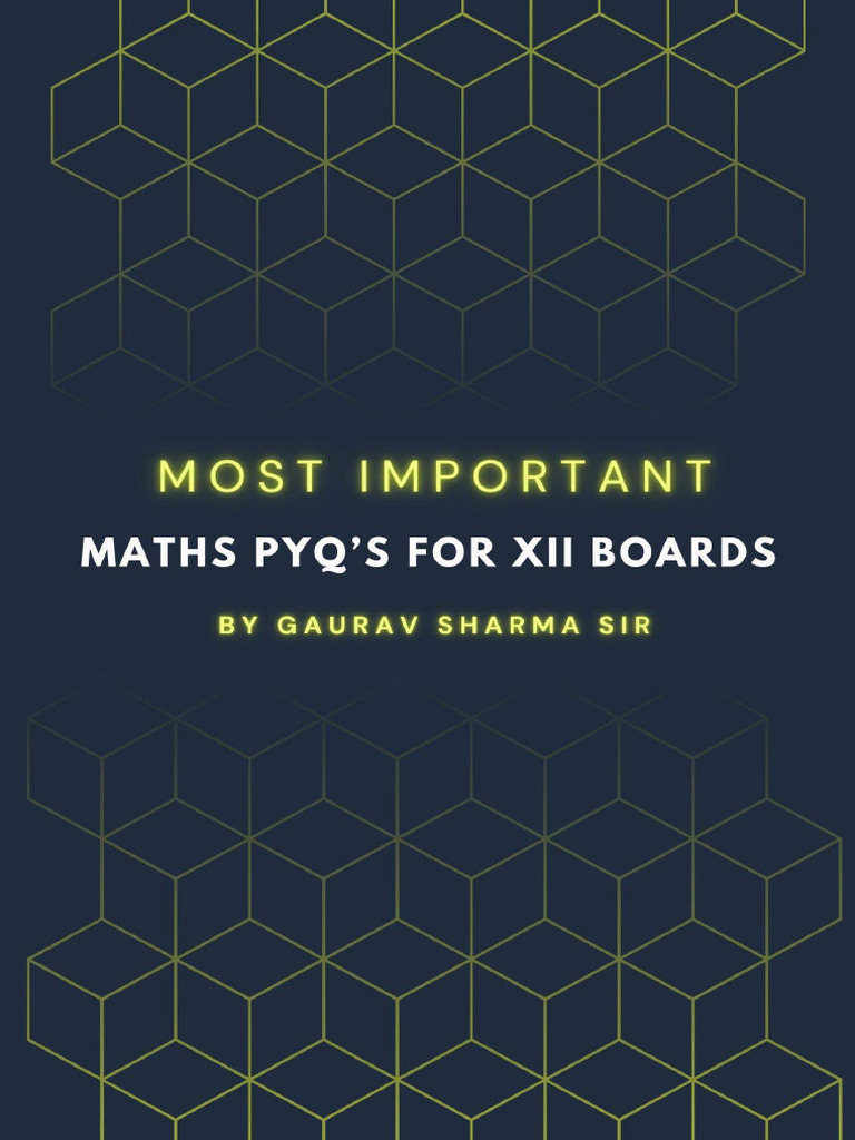 Math Imp Board Pyqs | PDF