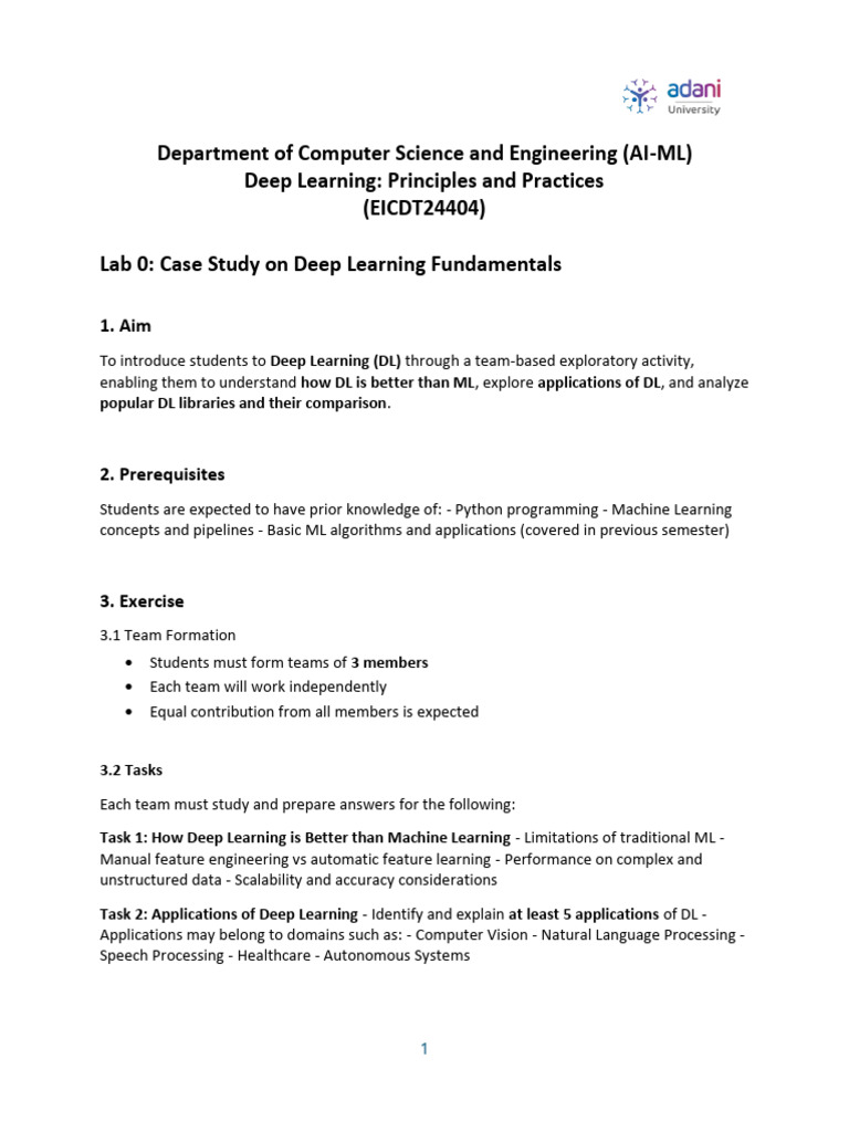 Lab 0 Case Study on Deep Learning Fundamentals | PDF | Deep Learning ...