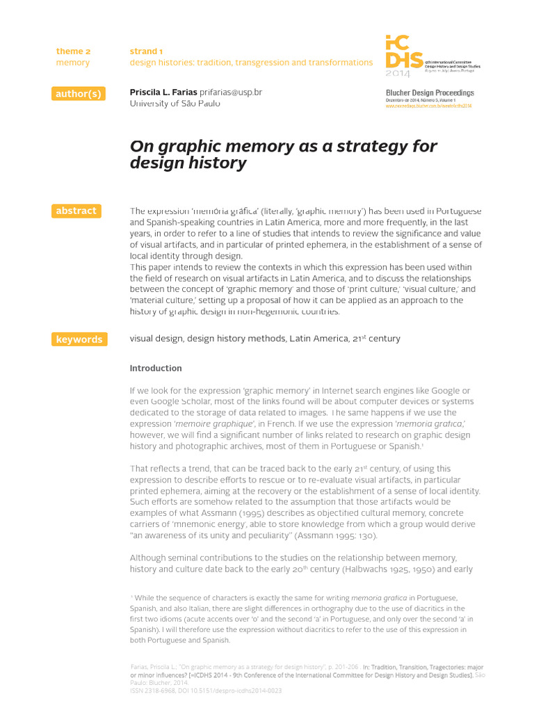 On Graphic Memory as a Strategy for Design History | PDF