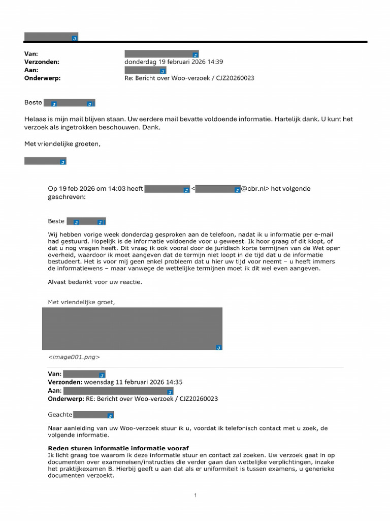 Woo20260023 Informele E-Mail 11 Feb 2026 | PDF
