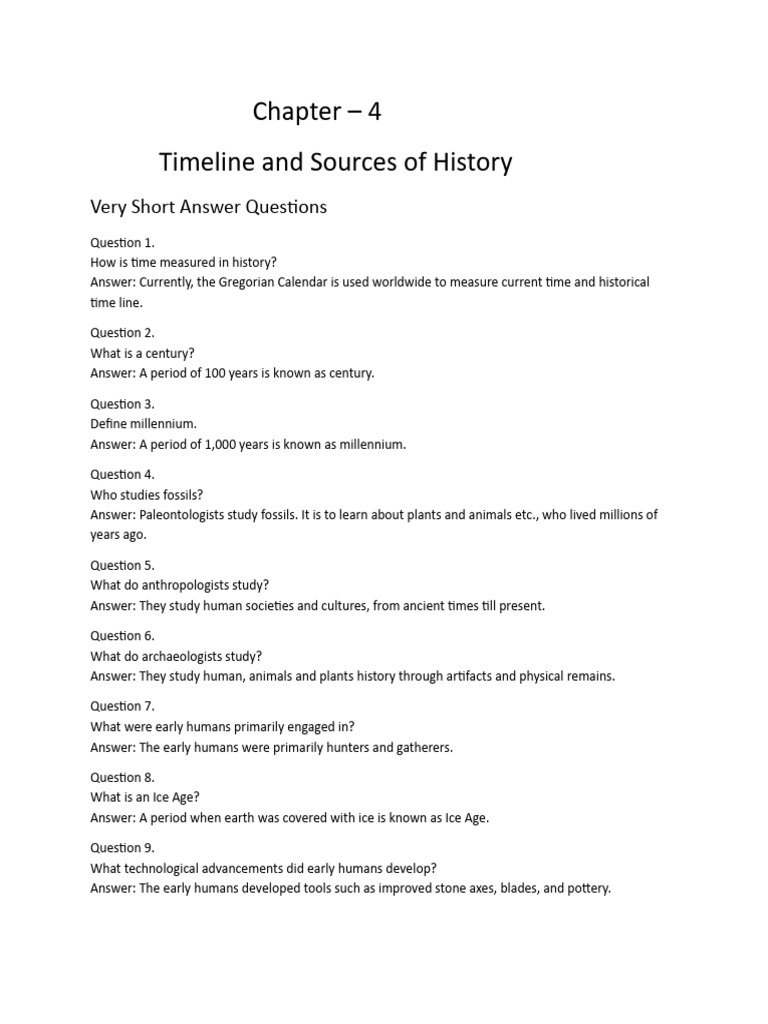 Chapter-4 Timeline and Sources of History | PDF | Common Era | Anno Domini