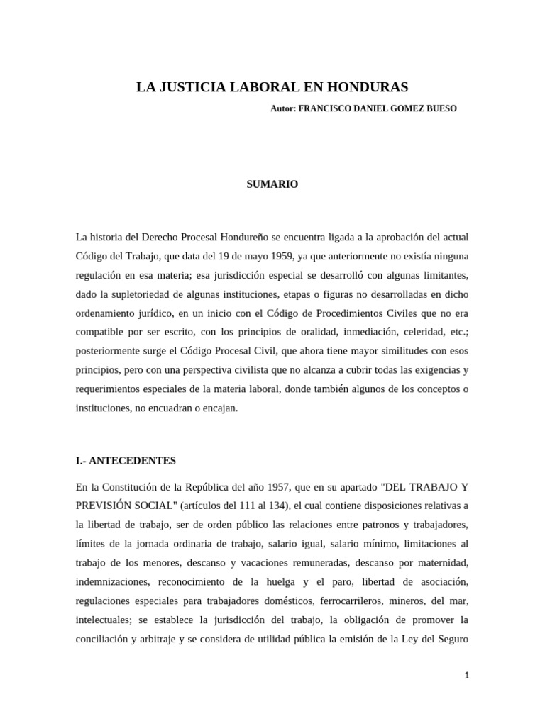 La Justicia Laboral en Honduras FDGB | PDF | Apelación | Sentencia (ley)