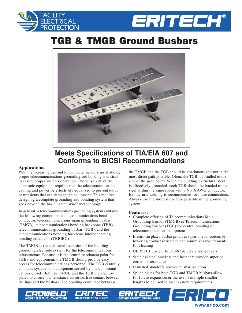 Erico TGB TMGB PDF Electrical Conductor Building Materials
