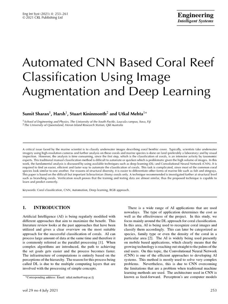 Coral Reef Classification Using Image Augmentation and Deep Learning ...