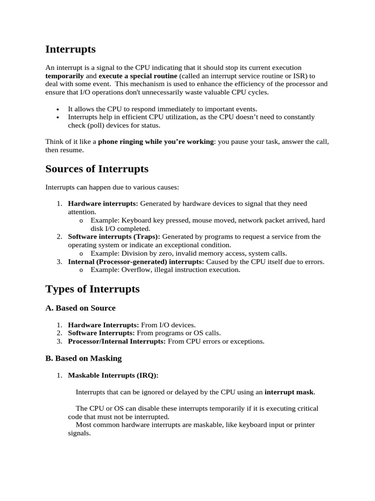 Interrupts | PDF | Computer Data | System Software