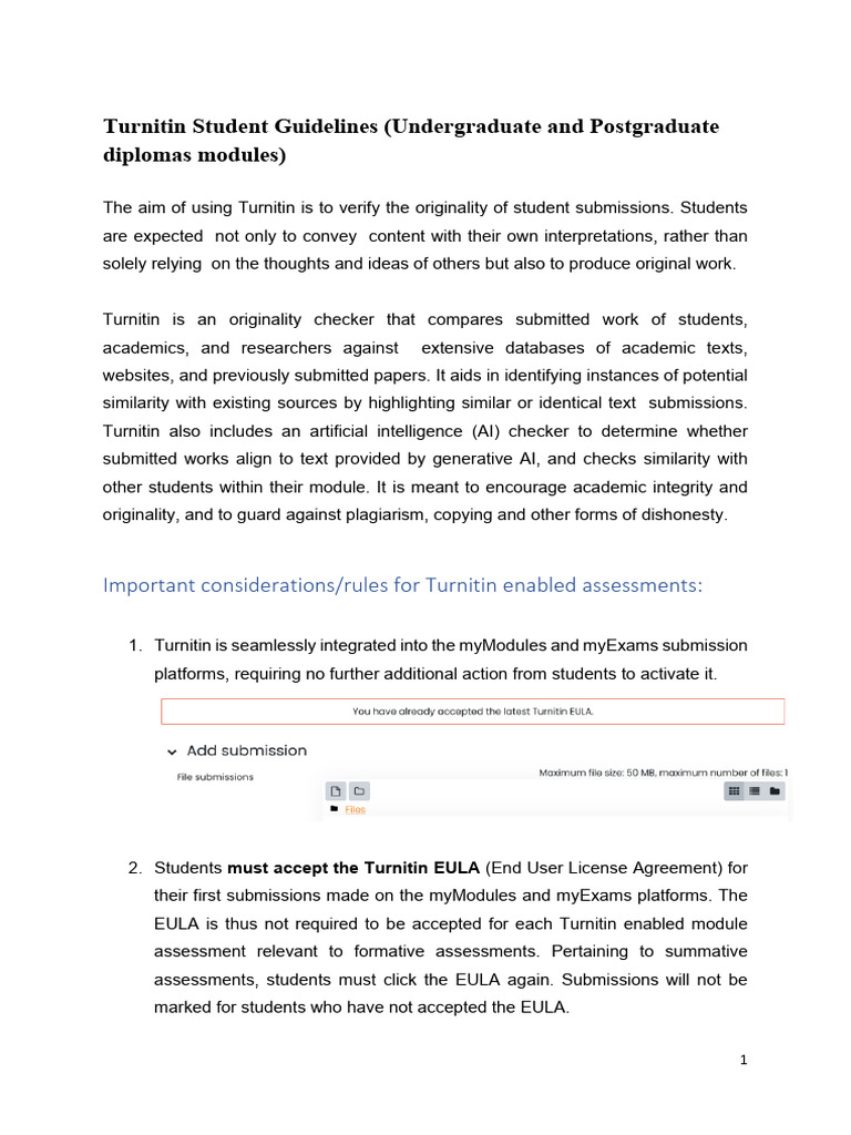 Turnitin Student Guidelines | PDF | Turnitin | Artificial Intelligence