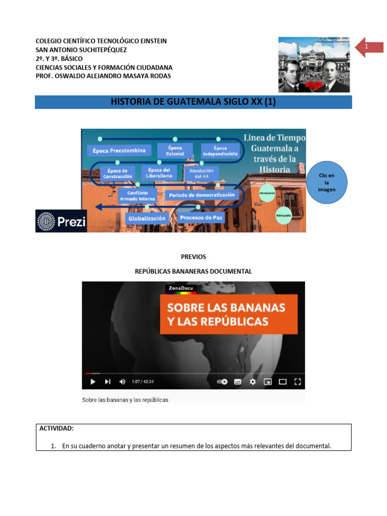 Historia de Guatemala Siglo XX | PDF | Guatemala