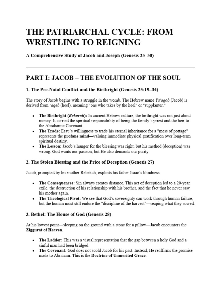 The Patriarchal Cycle Jacob by PSM | PDF