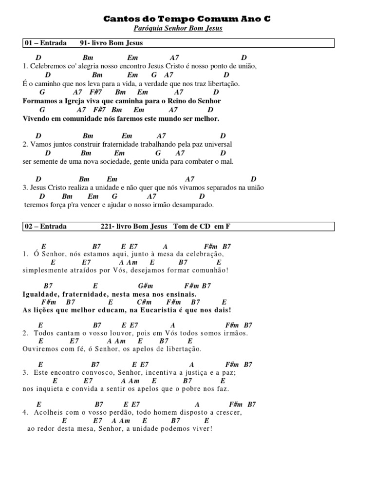 002 - Canto Inicial - Cifras, PDF, Amor