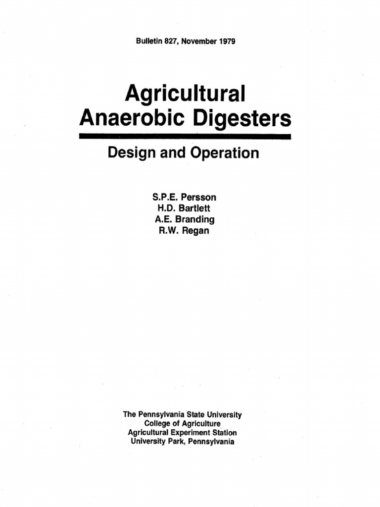 Agricultural Anaerobic Digesters Design and Operation | PDF