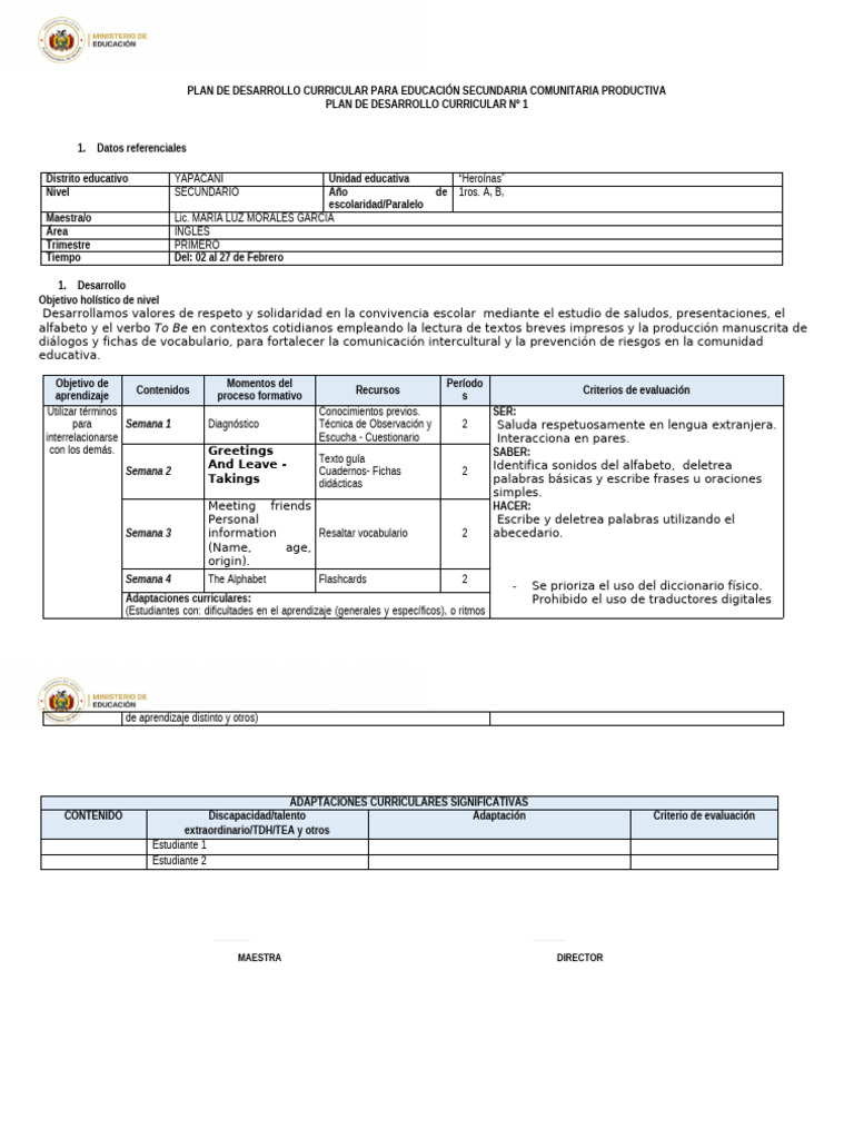 Parrilla PDC Nivel Sec 2026 (Autoguardado) | PDF | Plan de estudios ...