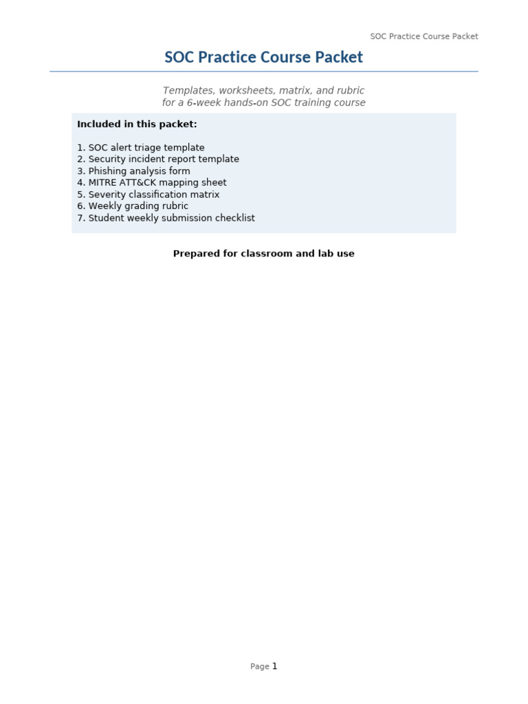 SOC Practice Course Packet | PDF | Computing | Cyberwarfare