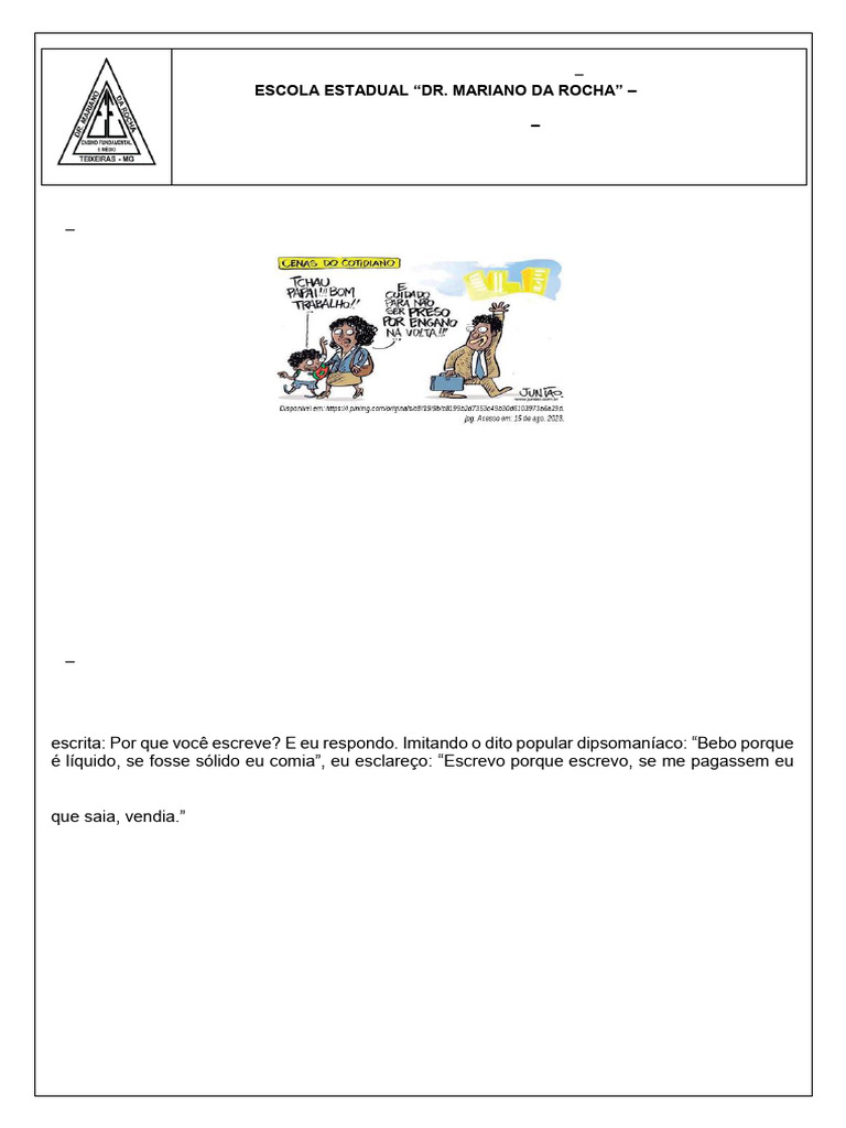 Teste Trimestral Língua Portuguesa - 2 Ano em 1 T | PDF | Contos