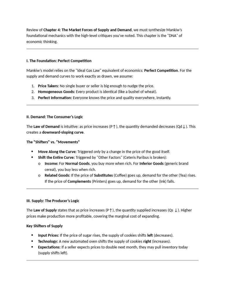Chapter 4 the Market Forces of Supply and Demand | PDF | Supply And ...