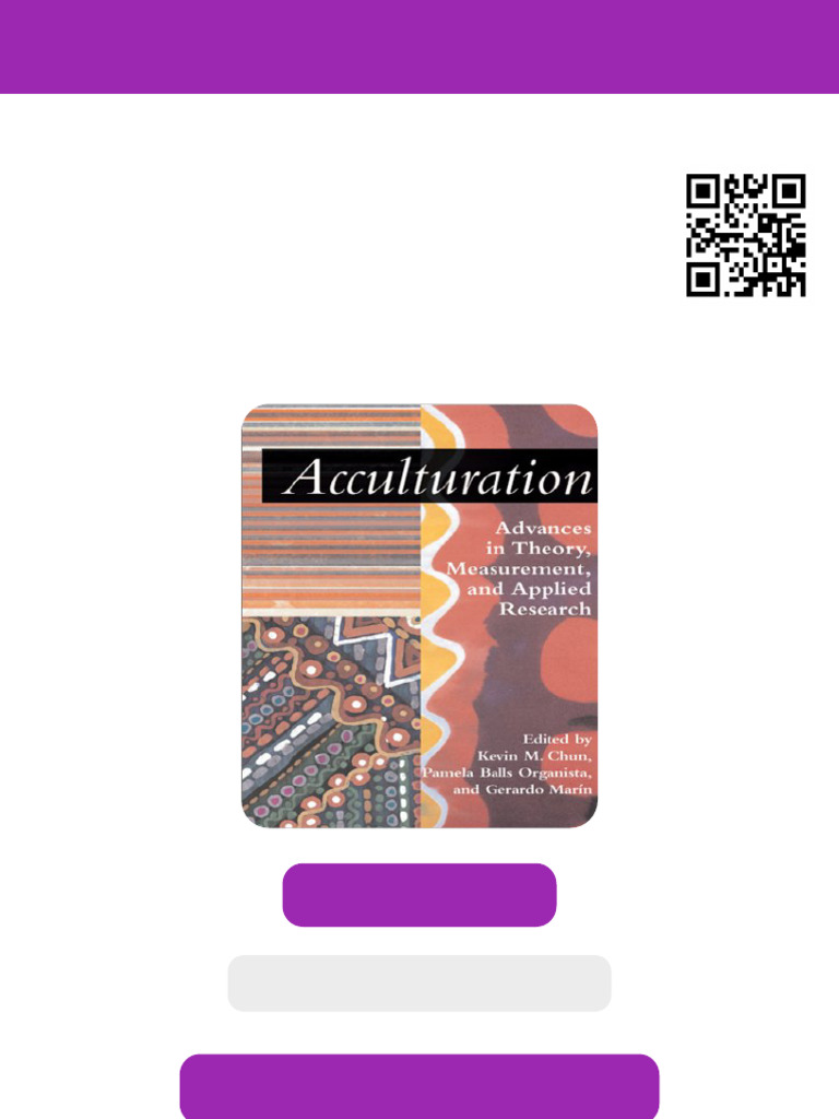 Acculturation Advances in Theory Measurement and Applied Research ...