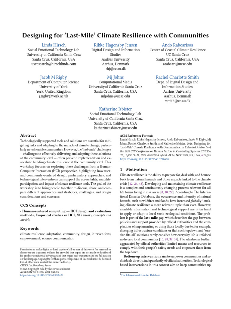 chiea26-8 | PDF | Climate Resilience | Psychological Resilience