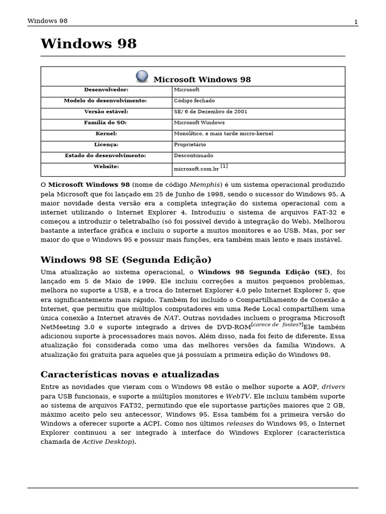 Windows 98 | PDF | Microsoft Windows | Microsoft