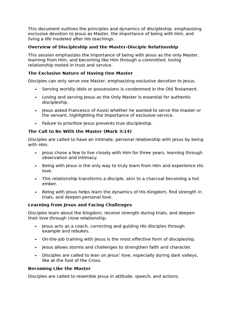 The Principles and Dynamics of Discipleship | PDF | Disciple ...