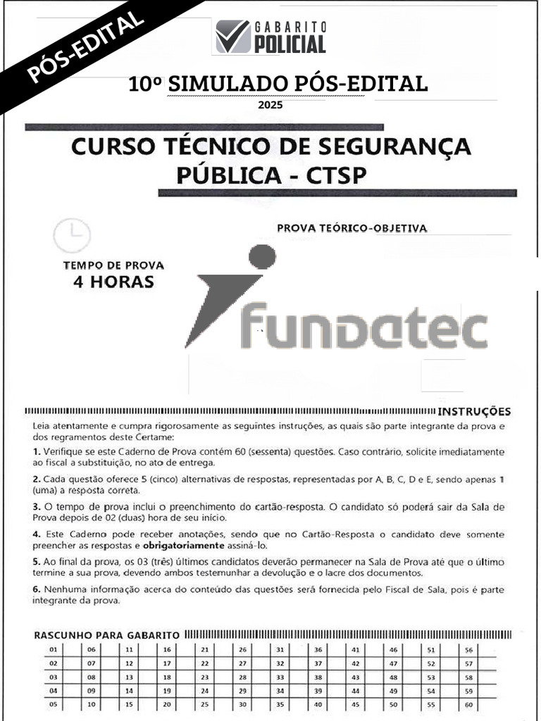 10 Simulado CTSP 2026 Intqdq | PDF | Crimes | Crime e Violência