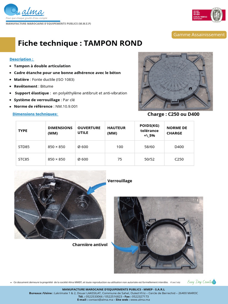Fiche Technique TAMPON ROND 1 | PDF | Matériaux | Matériaux de construction