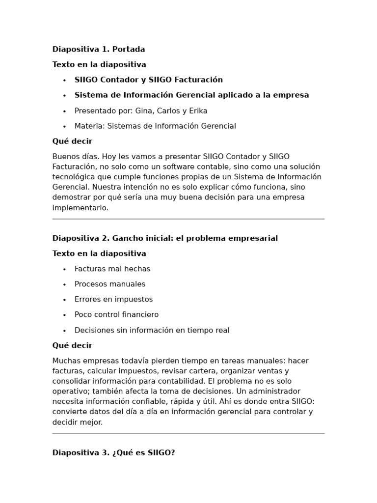 Información Diapositivas Siggo | PDF | Contabilidad | Factura